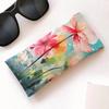Faux Leather Glasses Case Waterproof Floral Pattern Travel Storage Bag Eyewear Accessories Eyewear Storage Bag Travel Use