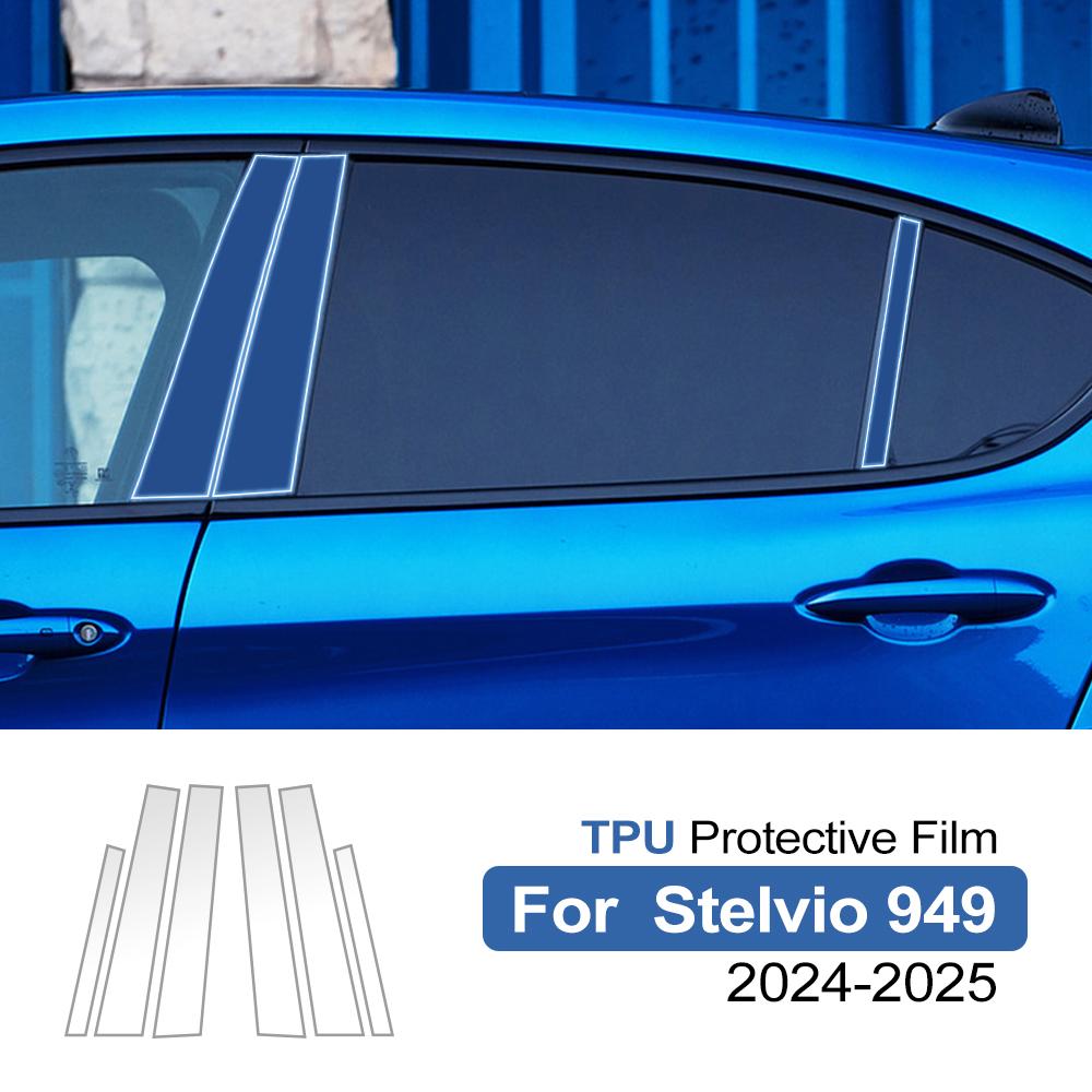 Pellicola Protettiva in TPU per Montante B C dell'Auto Per Alfa Romeo Stelvio 949 2017-2026 Adesivo Antigraffio Cover Trim PPF Pre-tagliata Accessori