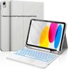 Compatible iPad 12th/11th Gen Bluetooth Keyboard Case, Magnetic Detachable, with Pen Slot and Leather Cover.