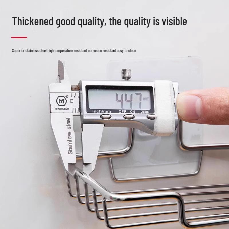 Stainless Steel Punch-Free Wall-Mounted Soap Dish with Suction Cup for Bathroom.