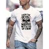 European Sizes Men's Funny Graphic T-Shirt - Bold Text  Design, Short Sleeve Round Neck Casual Tee for Summer, Machine Washable, Summer Clothing