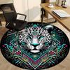 1PC Leopard Print Office Round Rug, Non Slip, Soft and Durable Office Rug for Interior Decoration, Perfect for Office