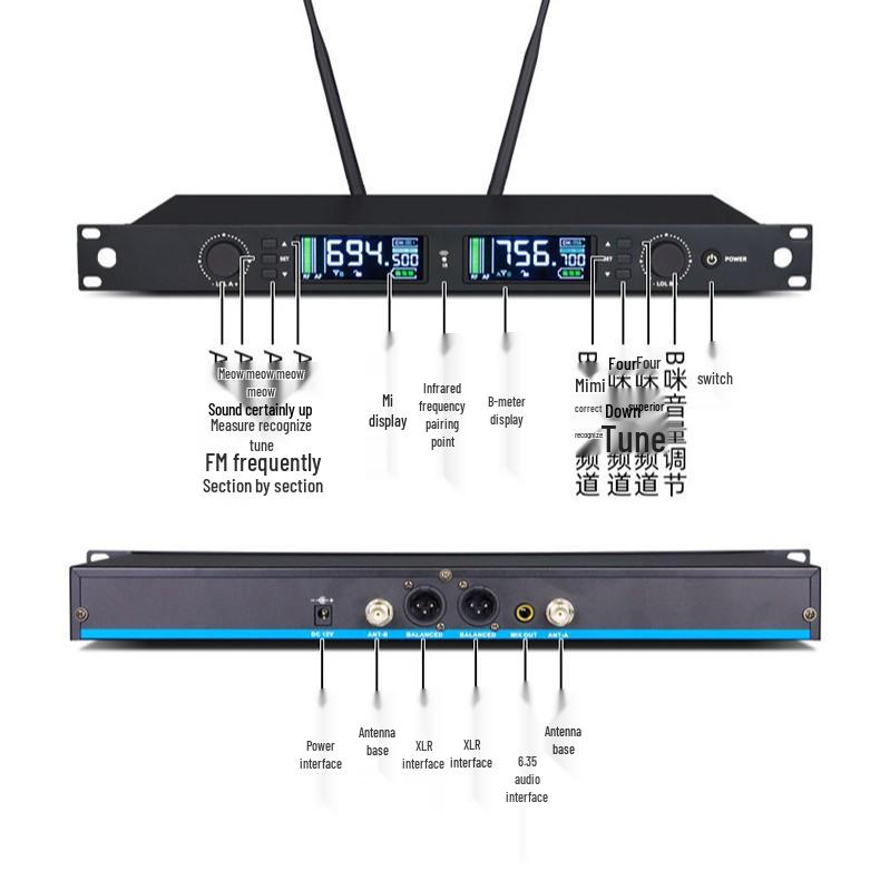 Professional Wireless Dynamic Microphone with Magnetic Charging Base