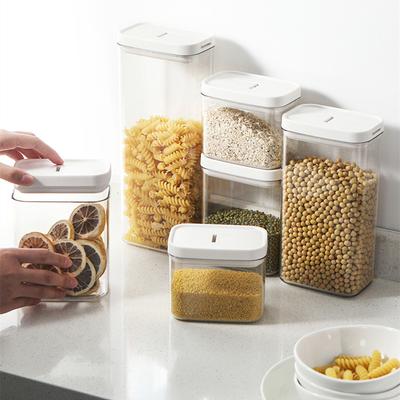 Contenedor de almacenamiento de cocina, caja de alimentos, dispensador de suministros de harina, tanque de granos, latas selladas a prueba de humedad, organizadores transparentes
