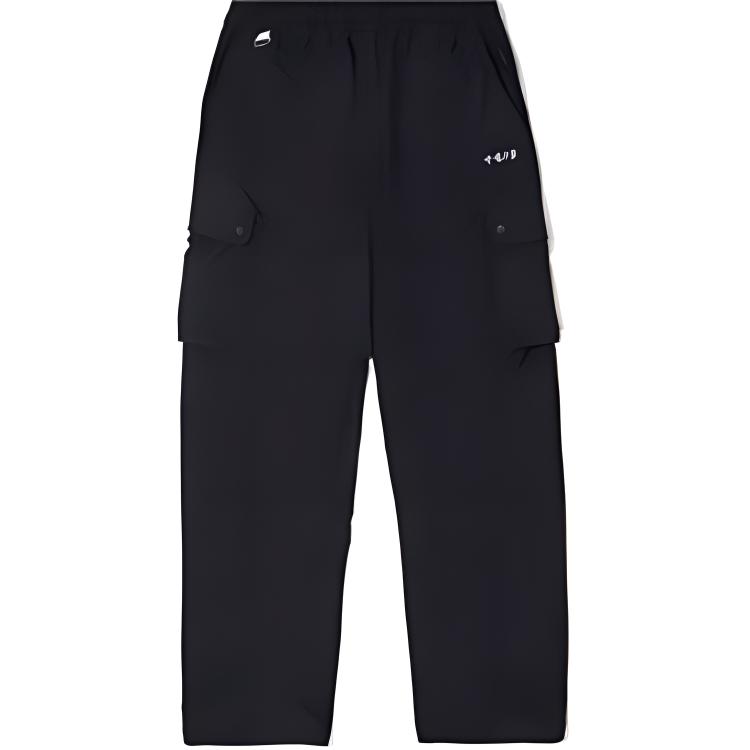 Li Ning Trendy Sports Series Casual Simple Solid Color Straight Loose Knit Sports Pants Women bottoms Black AYKV646-2