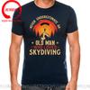 Vintage Retro Never Underestimate An Old Unisex Who Loves Skydiving T Shirt Unisex Unisex for Dad Birthday Gift Sky Diver Skydive Tshirt