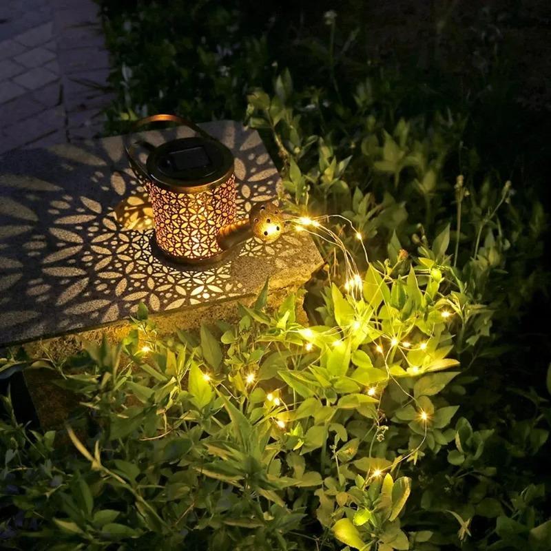 

Solar Watering Can with Lights Outdoor Waterproof Solar Garden Lights Hanging Lantern Decorative Lamp for Yard Patio Pathway Small size (No bracket) теплим білим кольором