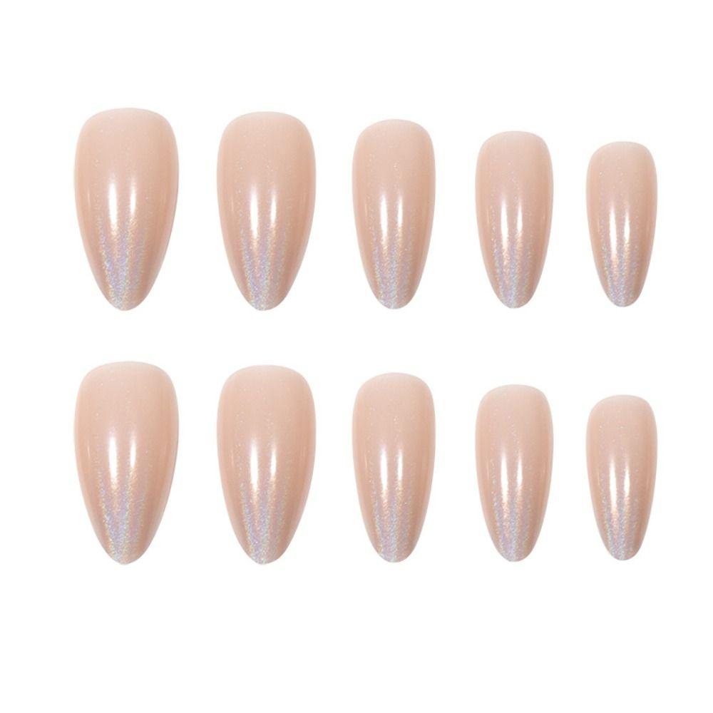 Detachable Fake Nails DIY False Nails French Long Almond Simple