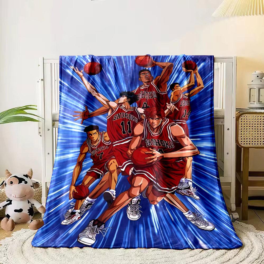 

Basketball players in red jerseys dynamically posing with basketballs. for all seasons blanket lunch break throw gift 80cm x 120cm