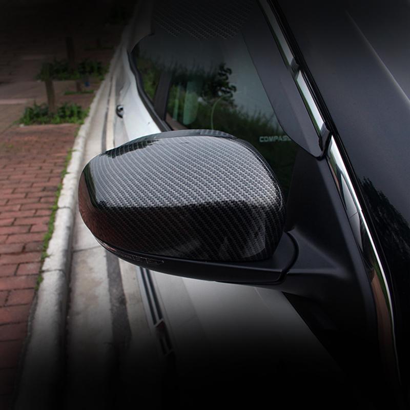 ABS Car Rearview Mirror Cover Cap Shell Housing Door Side Wing Mirror Case for Jeep Compass 2017 2018   Accessories