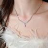 French Luxury Zircon Water Drop Pendant Necklace