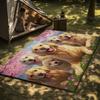 Golden retriever dog family print crystal velvet rug cute pet lovers home decor animal themed floor mat for living room sofaarea