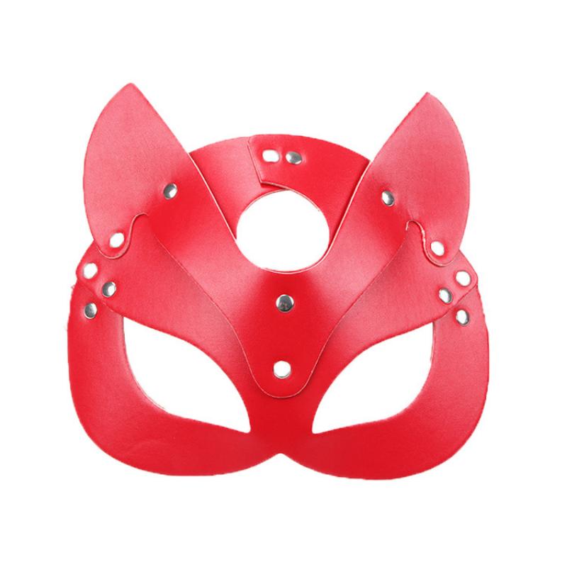 Gothic-Style Cat-Ear S&M Leather Mask, Unique Accessory for Adult Erotic Roleplay, Spice Up Bedroom Bondage & Sensual Games