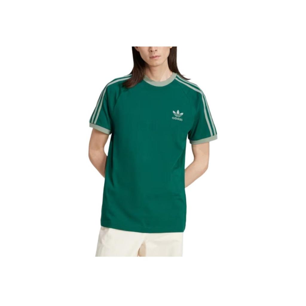 Adidas Originals Adicolor Classics 3-Stripes Fashion Soft Versatile Short Sleeve T-Shirt Men Tops Academy-Green JN7017