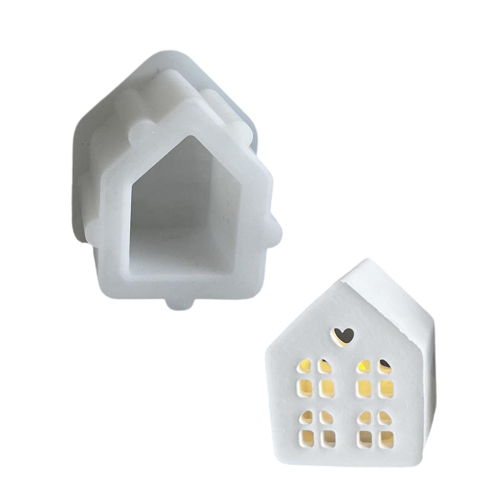 

Форма для подсвечника в виде 3D-домика для декора дома, силиконовая форма для подсвечника в виде маленького домика 6