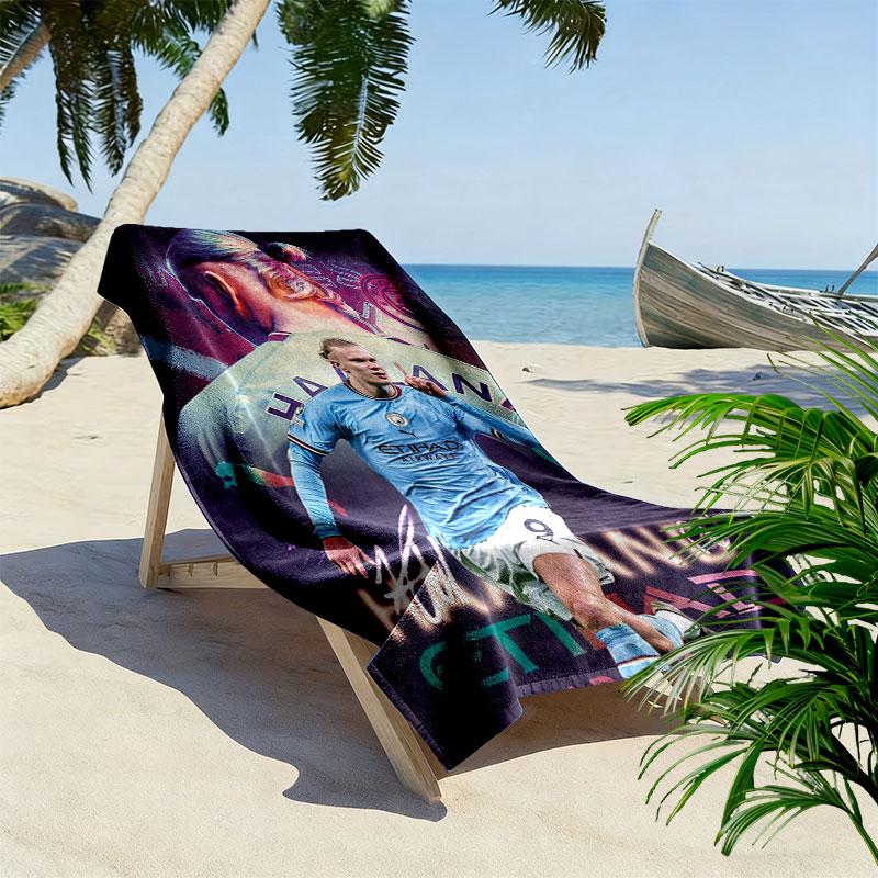 Football star Print Beach Towel, Large Soft Quick Dry Towel for Beach Camping Swimming