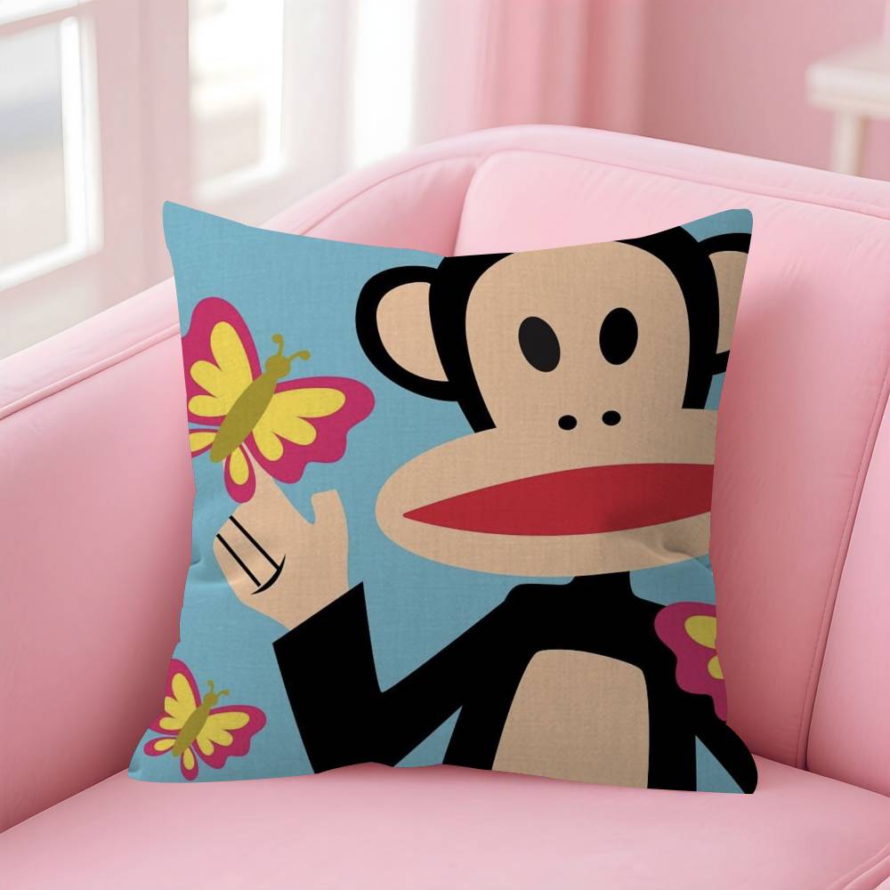Cartoon PPaul LOGO Frank Monkey Pillowcase Toon Gift Cushion Cover Bedroom Home Sofa Chair Seat Decor Pillow Case