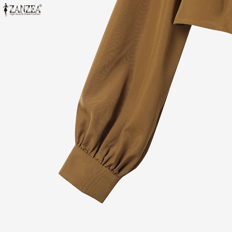 ZANZEA Lässiges zweiteiliges Anzug-Set für Damen mit langärmeliger Bluse und Hose