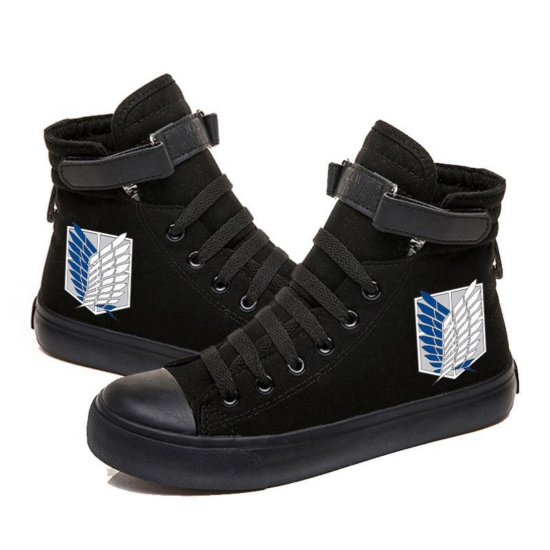 Attack On Titan Aot Levi Ackerman Bedruckte Anime Canvas Schuhe Flache High-Top Bequeme Sneaker Zapatos Chaussure Schuhe