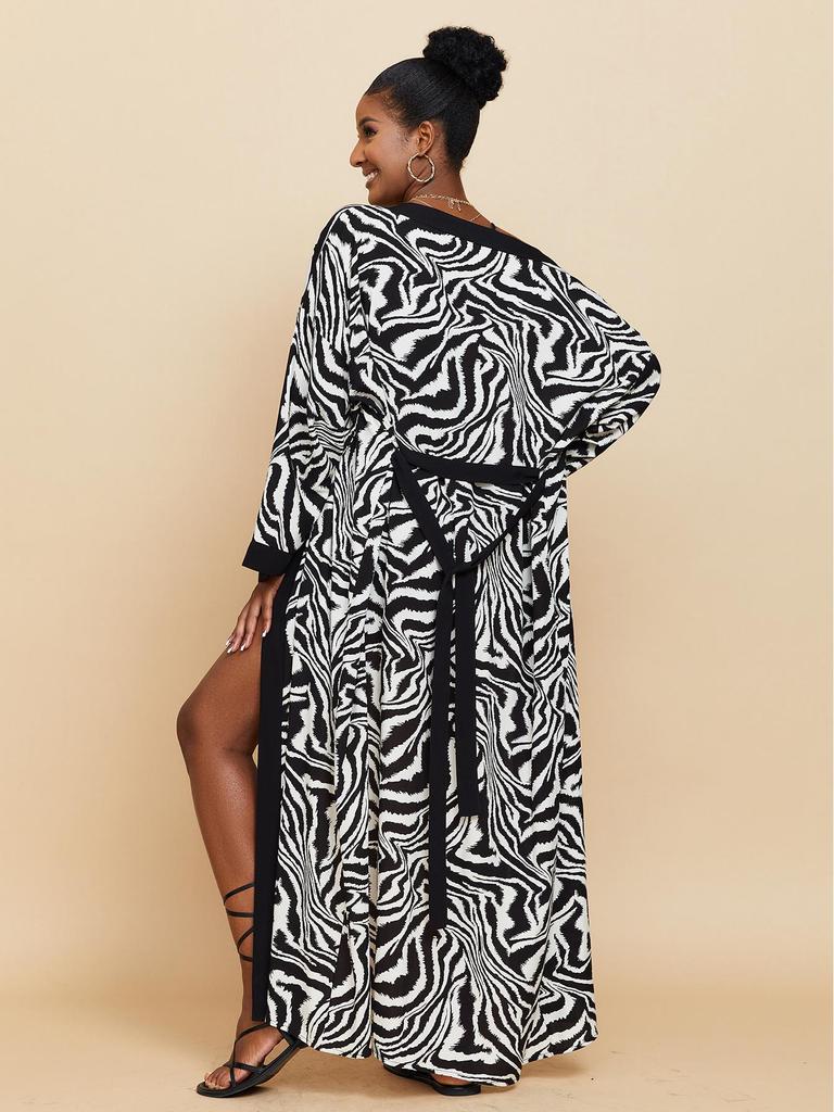 New European & American Cotton Printed Beach Cardigan: Sexy Sunscreen Jacket and Loose Holiday Swimsuit Cover-Up.