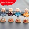 Creative Car Ornament: Bald Monk Bobblehead Resin Figurine