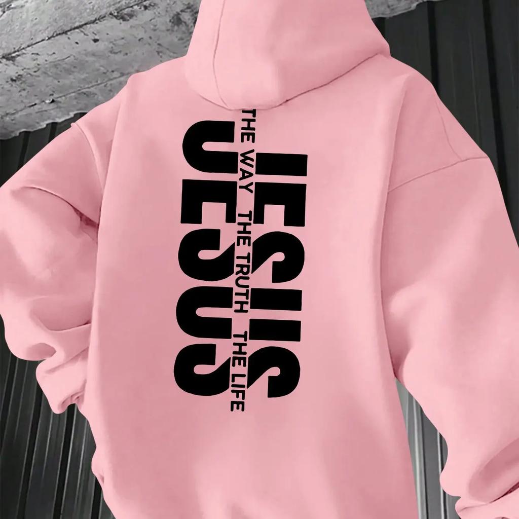 Autumn and Winter New Men's and Women's Hooded Sweatshirt, JESUS Letter Printed Daily Fashion, Casual and Comfortable