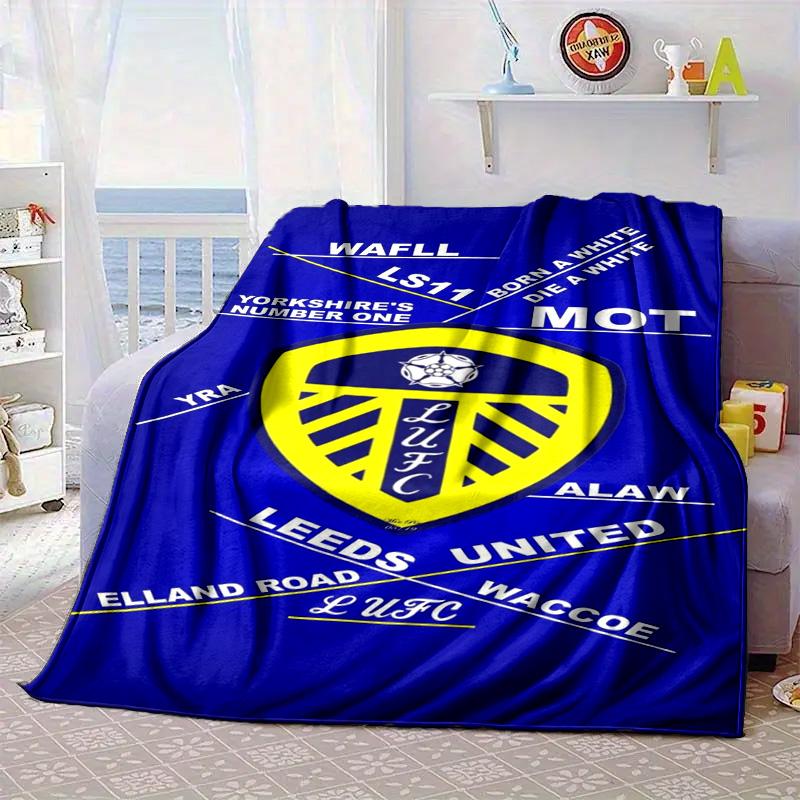 Coperta Portatile/Morbida con Motivo dello Stemma del Leeds United Coperta per Letto Adatta per Viaggi Campeggio Soggiorni Uffici Divani Regali per Fan
