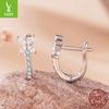 S925 Sterling Silver Platinum Plated Autumn Leaf Ear Buckle Exquisite Small Leaf Zircon Earrings Earrings
