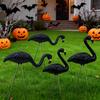 2Pcs/Set Simulation Flamingo Garden Stake Decoration Weather-proof Yard Lawn Patio Pathway Glow-in-the-dark Skeleton Flamingo Stake Stick Ornament