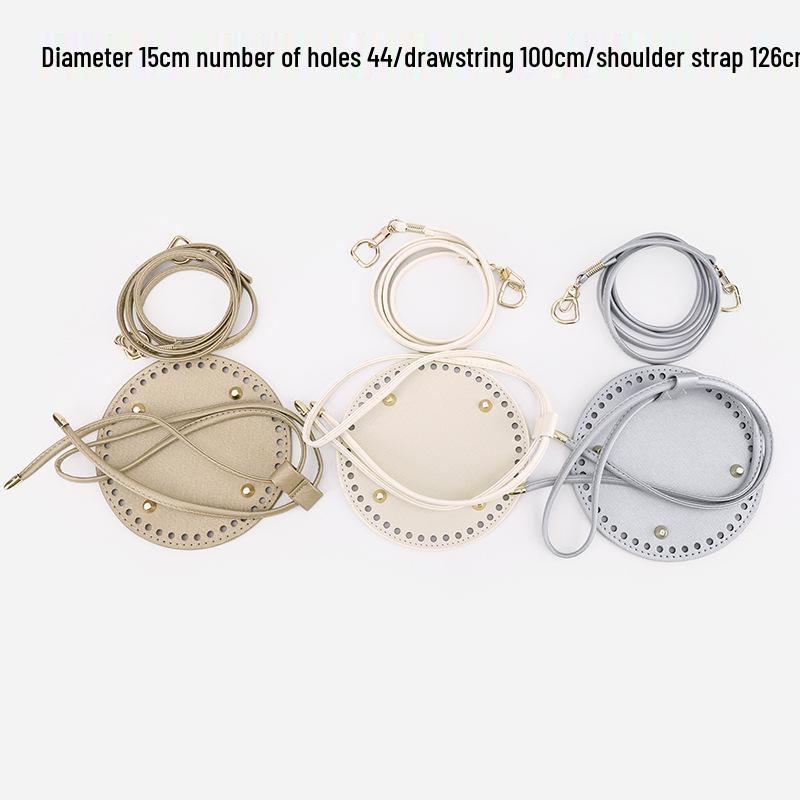 DIY Hand-Woven Bucket Bag Set: PU Material with Bottom Board & Drawstring Shoulder Strap