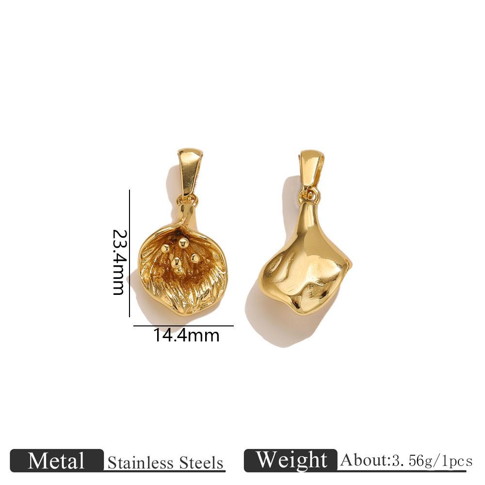 2Pcs DIY Stainless Steel Natural Stone Pendant for Necklace Earrings Pendant DIY Jewelry Making Accessories