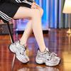 Daddy shoes women's spring new versatile breathable mesh casual sports shoes thick-soled inner height-increasing women's shoes