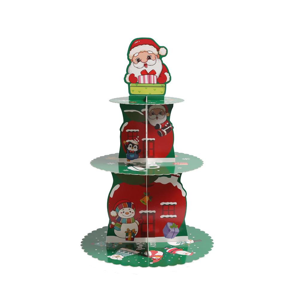 

1Pcs 41CM Multi Layer Cake Rack Paper Tray Party Supplies Christmas Decoration For Home Decor 2026 New Year Navidad Ornaments