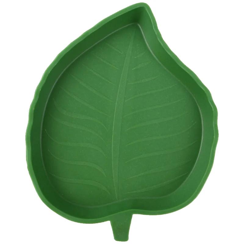 Reptile Leaf Shape Dish Reptile Food Water Bowl Tortoise Habitat Accessories Water Plate For Turtle Lizards Hamsters Snakes 2024