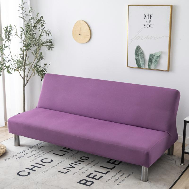 Solid Color Without Armrest Sofa Bed Cover Elastic Stretch Foldding Couch Covers Removable Washable Slipcover Living Home el