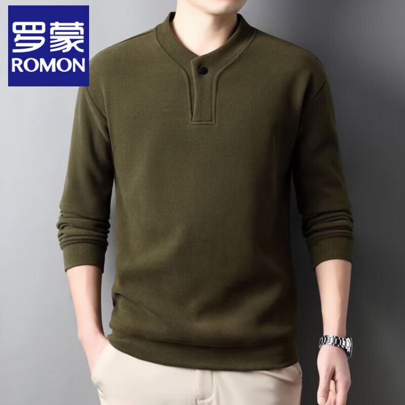 Romon Men's Half-High Collar Thermal Long-Sleeve T-Shirt