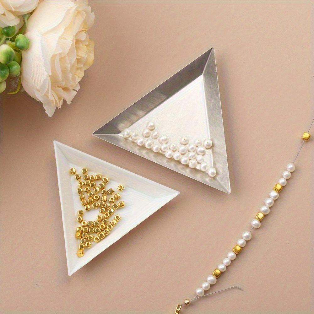10Pcs Triangle Plate Jewelry Classification Triangle Plate Loose Bead Plate Nail Tool DIY Jewelry Display Plate Sorting Plate