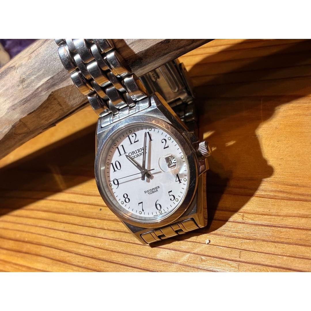 ORIENT watch silver waterproof 10BAR D155