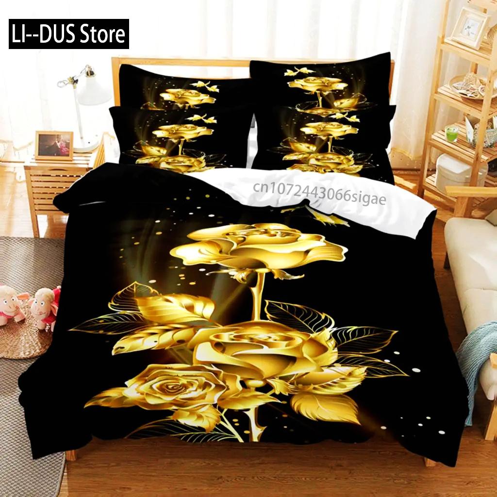 Flower Duvet Cover Bedding Set Quilt Case Linens King Queen Full Size 3D Print Pillowcase Single Twin Bed 240x220 260x240