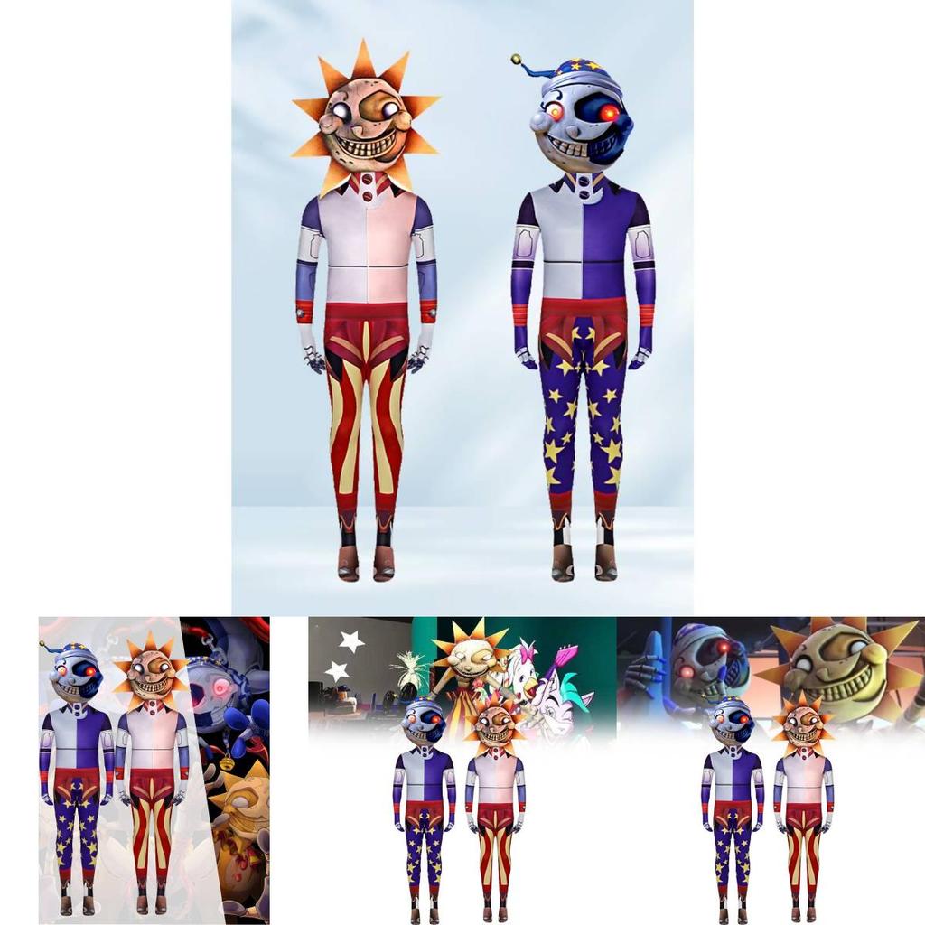 Nights Five At Freddys Security Breach Sun Moon Cosplay Jumpsuits Gift Costume