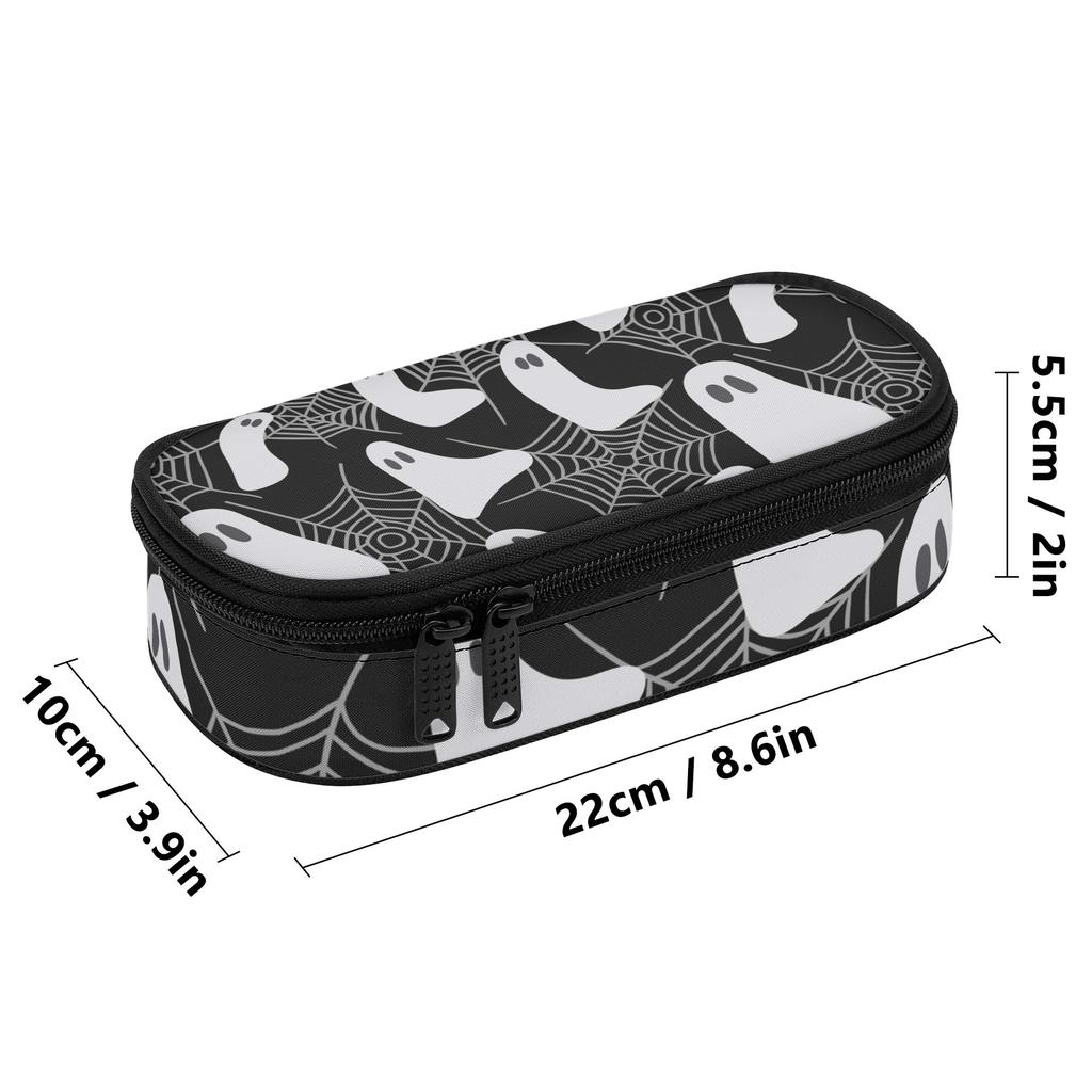 Pencil Case Casual 300D Polyester Spacious Storage Zip Around Closure with Main Compartment Mesh Pocket and Pen Slots for Students