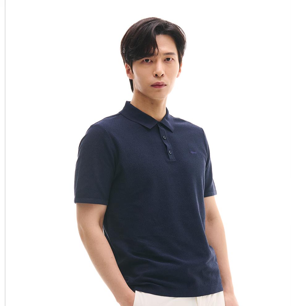 Louis Castel Men S Summer Muted Tone Simple Collared Short Sleeve Sweater See Notation/115