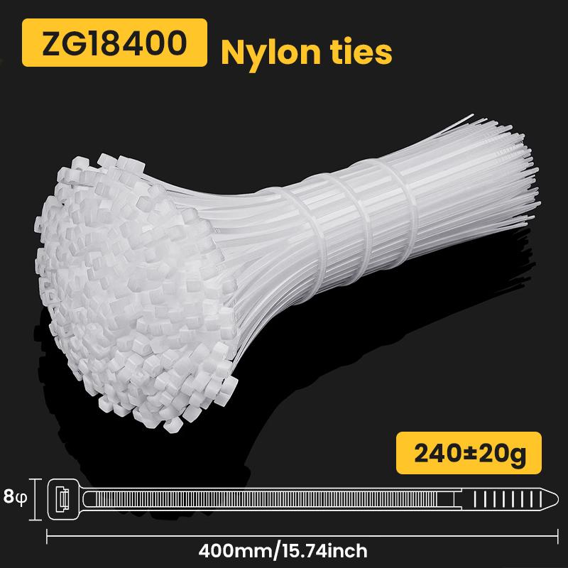 100/200g Self-locking plastic nylon tie white Zip wraps strap nylon cable tie set fastening ring Loop Wire Wrap For Home