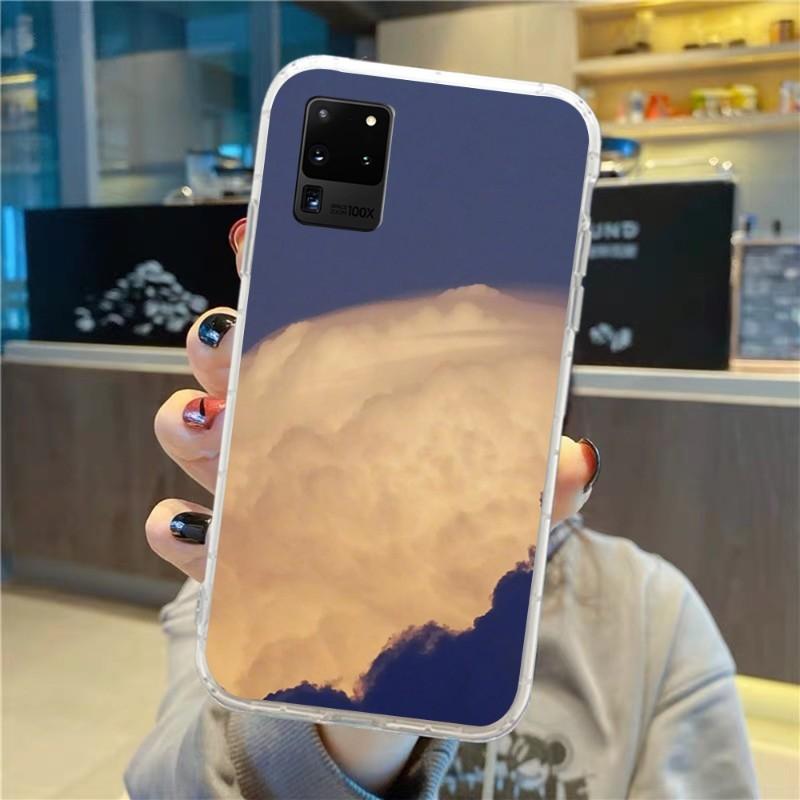 

Чехол для телефона с облаками для Samsung Galaxy S10 S21 S22 Plus Ultra A91 A51 A21S A12 Прозрачная накладка на телефон Samsung A91