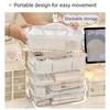 Extra Large 4-Tier Organizer Stackable Storage Box With Storage Drawers Organizer Handle Lid Case Box Clear With Storage Pl E6S9