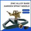 360 Degree Adjustable Circular Sprinkler Zinc Alloy Impulse Sprinkler Heavy Duty with Metal Base for Large Area Lawn Yard Garden