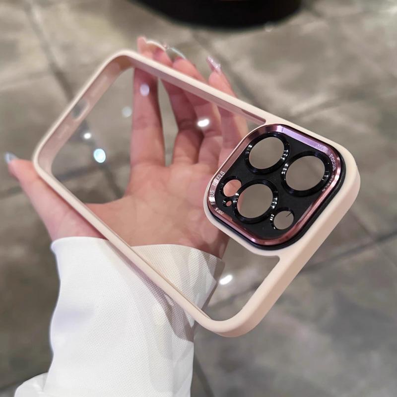 Applicable To IPhone 16 Skin sensitive Magnetic Charging Mobile Phone Case Apple 14promax Metal Lens Ring Protective Case 15