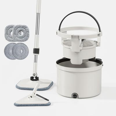 HoMettler Rotating Mop, Water Separation Mop, Wet/Dry Use, Water-Saving Design, Includes Triangular Head with Squeegee, Lightweight, Gentle On Floors,
