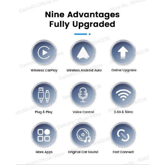 CarlinKit X1CA X2CA Baidu Carlife to Android Auto and CarPlay Wireless Adapter For iPhone Android Phone WiFi BLE Auto Connect