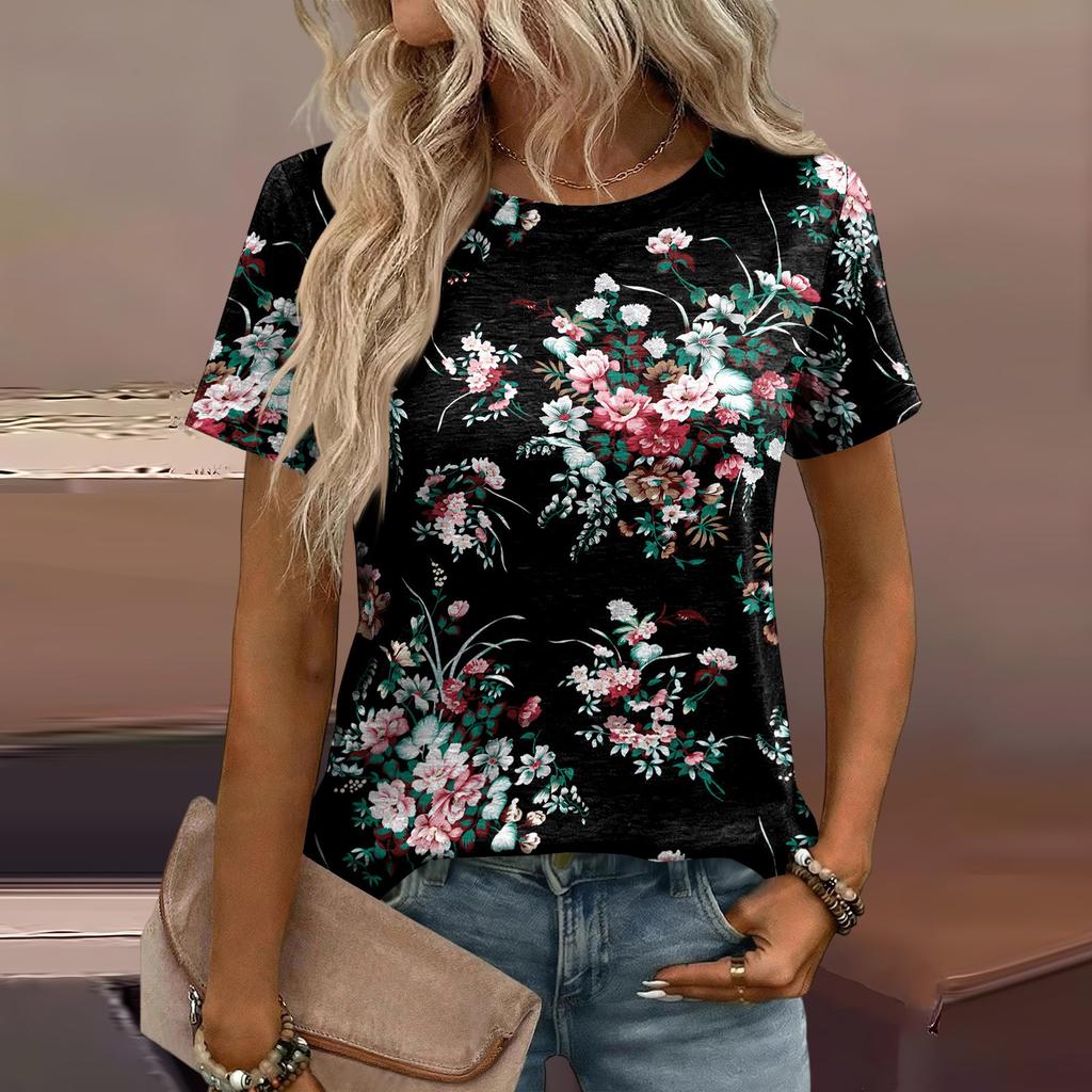 Women's Loose-Fit Fashionable Casual Printed T-Shirt